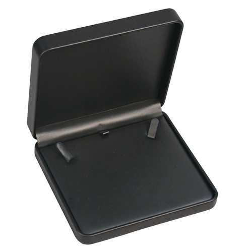 Round Corner Necklace Box 6 1/8" x 5 1/2" x 1 3/8",Black