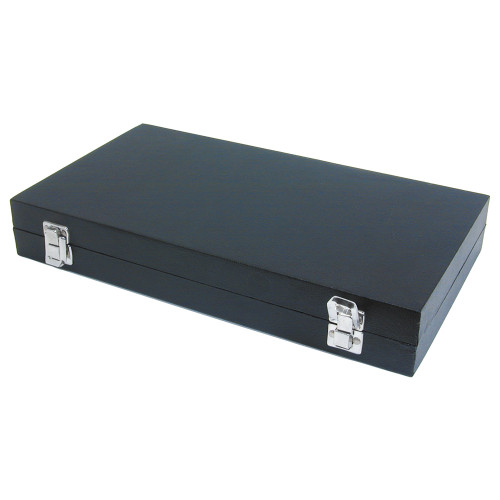 Leatherette Case,Black, Double Clasp Lid Case