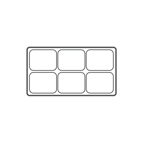 6-compartment Durable plastic tray Insert, 14 1/8"x 7 5/8"x 1 3/8"H,(Choose from various Color)