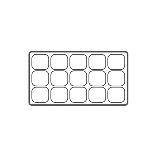 15-compartment Durable plastic tray Insert, 14 1/8"x 7 5/8"x 1 3/8"H,(Choose from various Color)