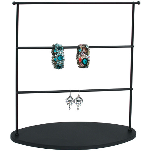 Earring Display, 13 3/4" x 4 3/4" x 15"H,Metal, Black