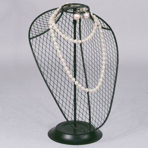 Wire Neckform Stand, 9 1/2" x 13 3/4", Black, (Choose from various Pattern)