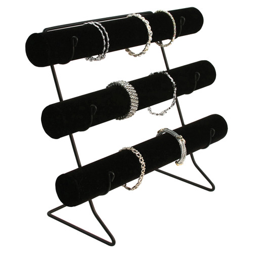T-Bar, 12 1/8" x 6 1/2" x 12"H, Black Velvet, Black Wire