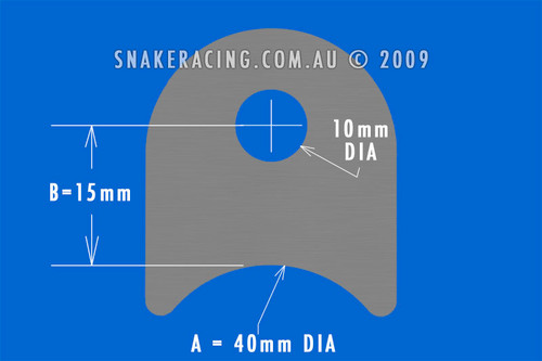 40mm Tube Tab 15mm x 10mm Hole 40mm Tube Tab 15mm x 10mm Hole