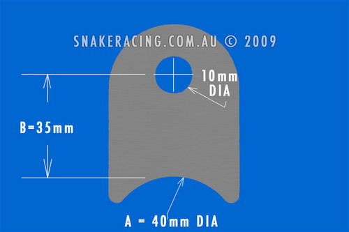 40mm Tube Tab 35mm x 10mm Hole 40mm Tube Tab 35mm x 10mm Hole
