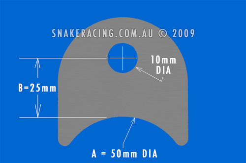 50mm Tube Tab 25mm x 10mm Hole 50mm Tube Tab 25mm x 10mm Hole