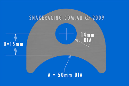 50mm Tube Tab 15mm x 14mm Hole 50mm Tube Tab 15mm x 14mm Hole