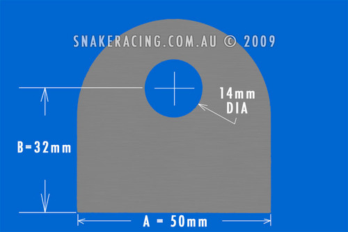 50mm Flat Tab 32mm x 14mm Hole 50mm Flat Tab 32mm x 14mm Hole