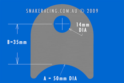50mm Tube Tab 35mm x 14mm Hole 50mm Tube Tab 35mm x 14mm Hole