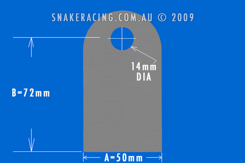 50mm Flat Tab 72mm x 14mm Hole 50mm Flat Tab 72mm x 14mm Hole
