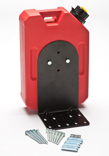 RotopaX L Shape Mounting Plate shown with 3.8L Red Fuel Tank (not included) RotopaX L Shape Mounting Plate shown with 3.8L Red Fuel Tank (not included)