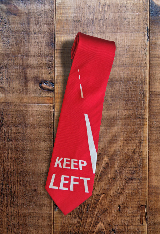 Keep Left handmade silk tie