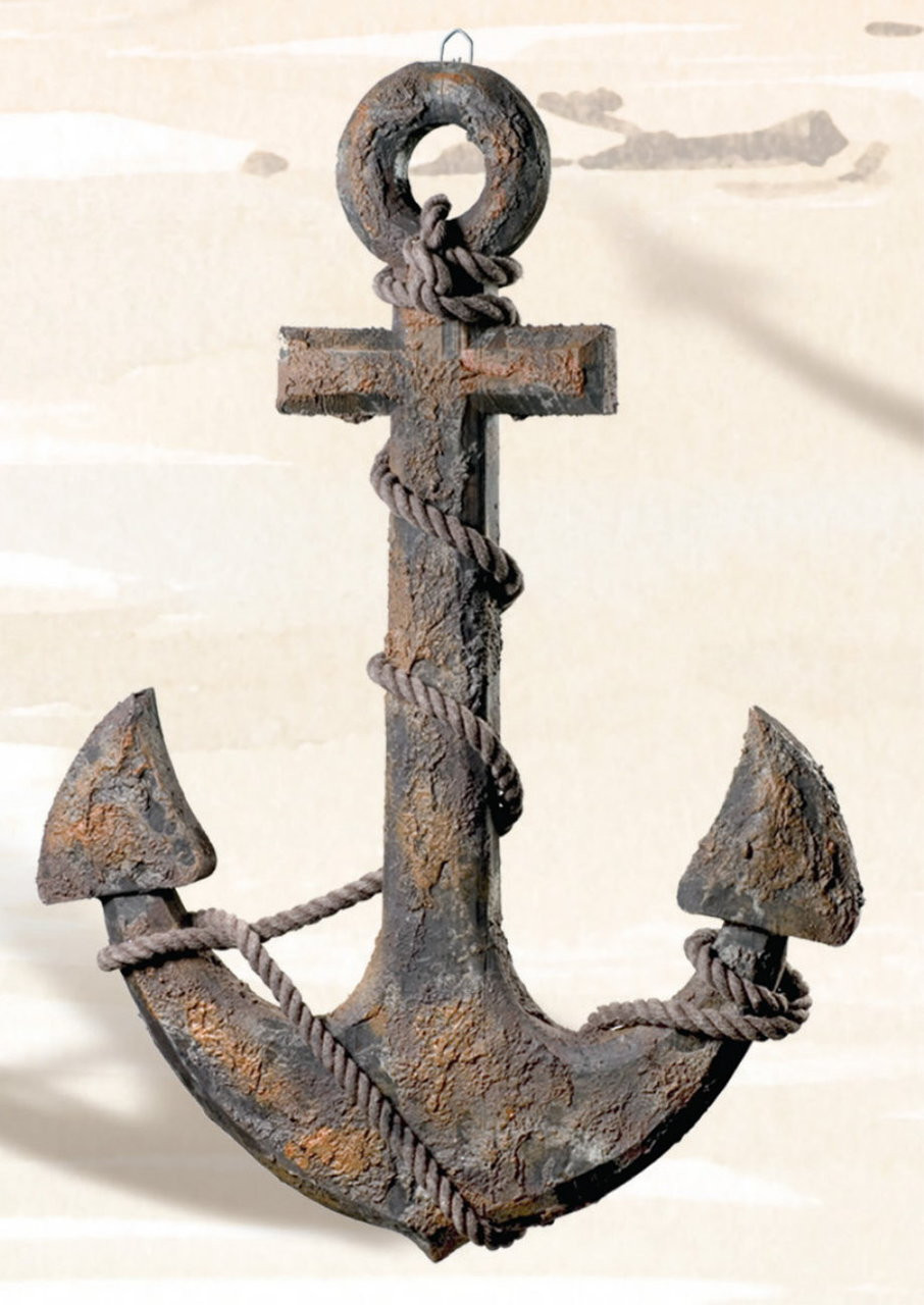 Nautical Fouled Wooden Ship's Anchor