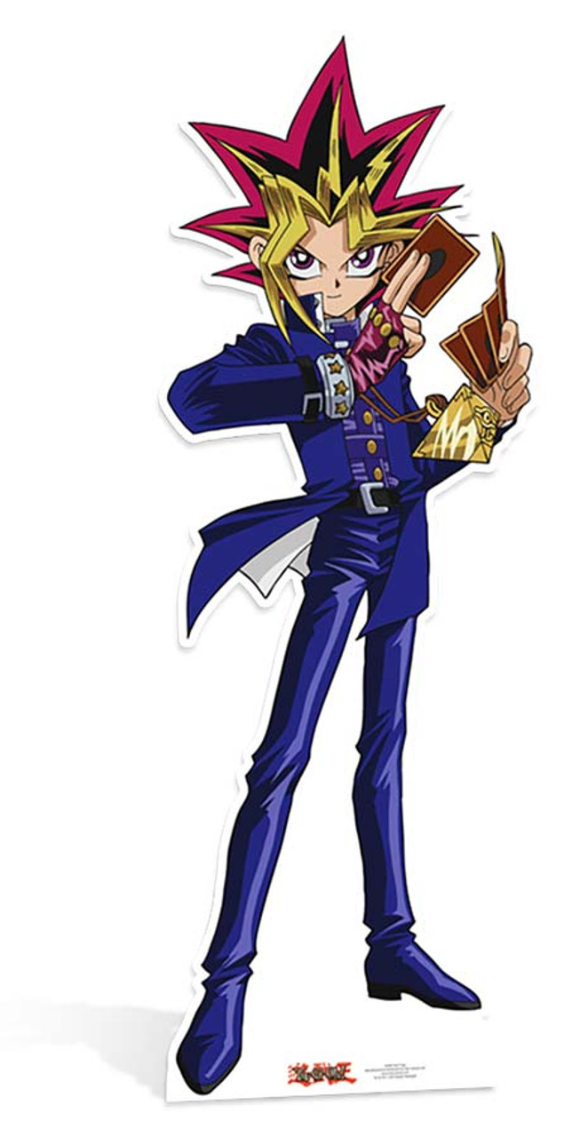 yami yugi with cape from duelist kingdom yu gi oh cardboard