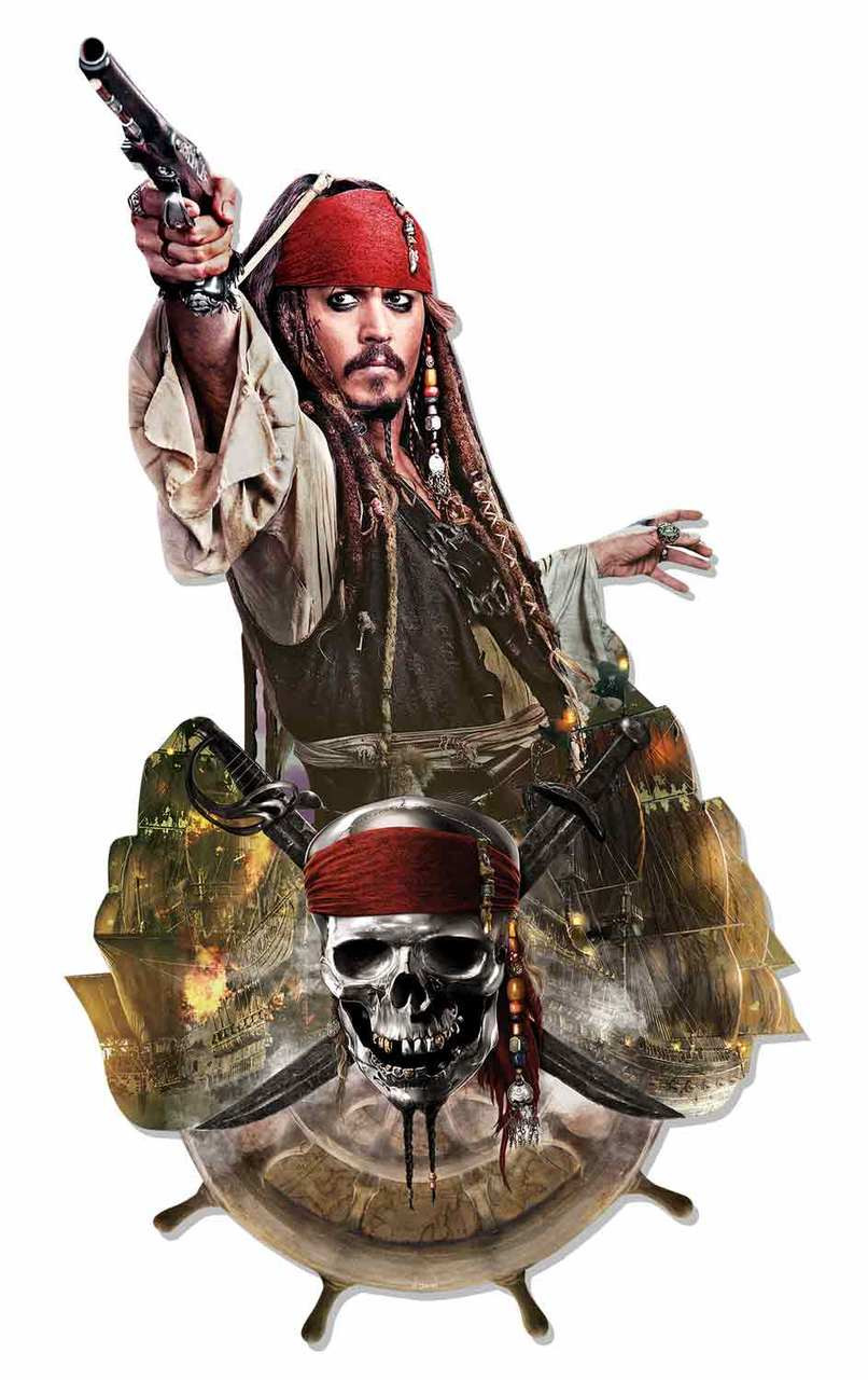 jack sparrow pirates of the caribbean wall mounted cardboard cutout
