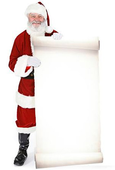 Santa with Large Sign (Christmas) - Lifesize Cardboard Cutout / Standee Santa with Large Sign (Christmas) - Lifesize Cardboard Cutout / Standee
