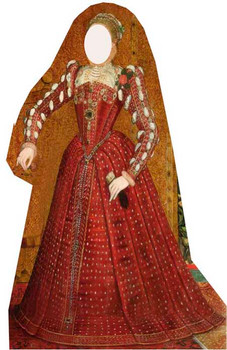 Tudor Woman Stand in Cardboard Cutout Tudor Woman Stand in Cardboard Cutout