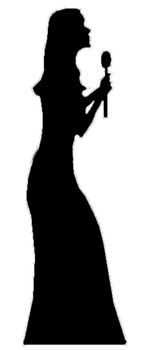 Singer Silhouette (Party Prop) - Lifesize Cardboard Cutout / Standee Singer Silhouette (Party Prop) - Lifesize Cardboard Cutout / Standee