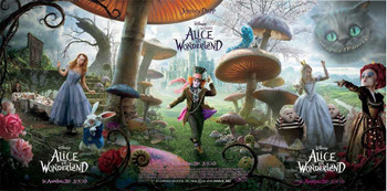 DISNEY'S ALICE IN WONDERLAND Triple Poster Set - All 3 Styles - (Johnny Depp, Tim Burton) RARE double sided ADVANCE US ONE SHEET (2010) ORIGINAL CINEMA POSTER DISNEY'S ALICE IN WONDERLAND Triple Poster Set - All 3 Styles - (Johnny Depp, Tim Burton) RARE double sided ADVANCE US ONE SHEET (2010) ORIGINAL CINEMA POSTER