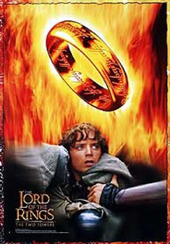 THE LORD OF THE RINGS: THE TWO TOWERS (Frodo & Fire Reprint) REPRINT POSTER THE LORD OF THE RINGS: THE TWO TOWERS (Frodo & Fire Reprint) REPRINT POSTER