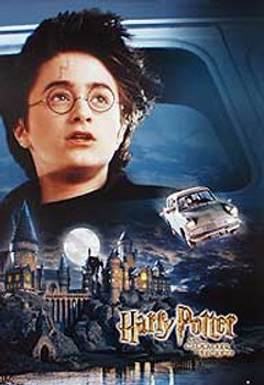 HARRY POTTER AND THE CHAMBER OF SECRETS (Harry & Flying car Reprint) REPRINT POSTER HARRY POTTER AND THE CHAMBER OF SECRETS (Harry & Flying car Reprint) REPRINT POSTER