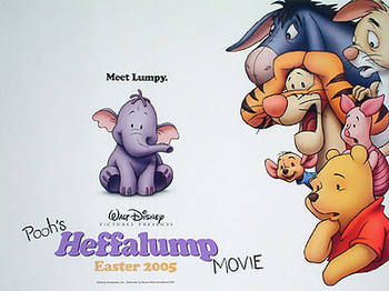 POOH'S HEFFALUMP MOVIE DOUBLE SIDED) ORIGINAL CINEMA POSTER POOH'S HEFFALUMP MOVIE DOUBLE SIDED) ORIGINAL CINEMA POSTER