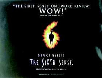 THE SIXTH SENSE (DOUBLE SIDED) ORIGINAL CINEMA POSTER THE SIXTH SENSE (DOUBLE SIDED) ORIGINAL CINEMA POSTER