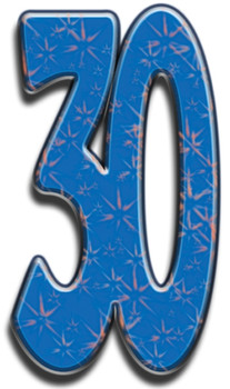 Number 30 - Lifesize Cardboard Cutout / Standee Number 30 - Lifesize Cardboard Cutout / Standee