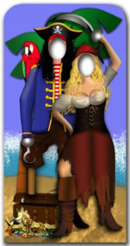 Pirate Couple Stand- In - Lifesize Cardboard Cutout / Standee Pirate Couple Stand- In - Lifesize Cardboard Cutout / Standee