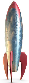 Rocket (Retro - Stylised) - Lifesize Cardboard Cutout / Standee Rocket (Retro - Stylised) - Lifesize Cardboard Cutout / Standee