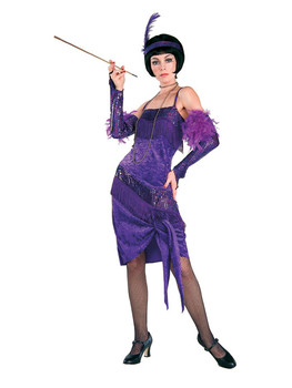 Fabulous Flapper Wearing Purple Dress - Lifesize Cardboard Cutout / Standee Fabulous Flapper Wearing Purple Dress - Lifesize Cardboard Cutout / Standee