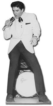 Elvis Singing in White Jacket with Drum cardboard cutout Elvis Singing in White Jacket with Drum cardboard cutout