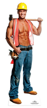 Billy Construction Worker Outfit - Chippendales Lifesize Cardboard Cutout / Standee Billy Construction Worker Outfit - Chippendales Lifesize Cardboard Cutout / Standee