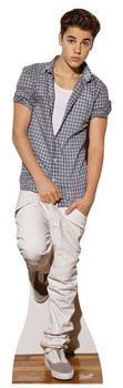 Justin Bieber wearing Check Shirt Lifesize Cardboard Cutout / Standee Justin Bieber wearing Check Shirt Lifesize Cardboard Cutout / Standee