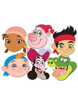 Jake and The Neverland Pirates Face Masks Set of 6 Jake and The Neverland Pirates Face Masks Set of 6