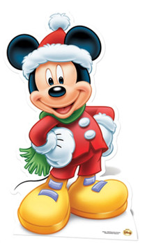 Mickey Mouse Santa Claus Lifesize Cardboard Cutout / Standee Mickey Mouse Santa Claus Lifesize Cardboard Cutout / Standee