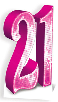 Number 21 Pink Cardboard Cutout Number 21 Pink Cardboard Cutout