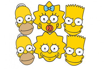 The Simpsons Party Face Masks Set Of 6 (Homer, Bart, Maggie and Lisa) The Simpsons Party Face Masks Set Of 6 (Homer, Bart, Maggie and Lisa)