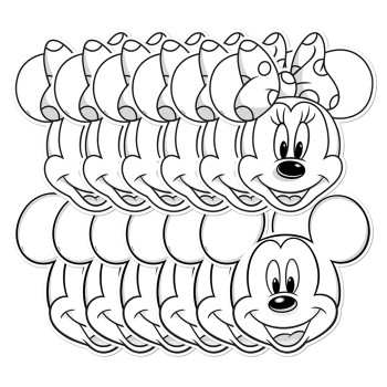 Mickey and Minnie Mouse Colour & Keep Party Face Masks Mickey and Minnie Mouse Colour & Keep Party Face Masks