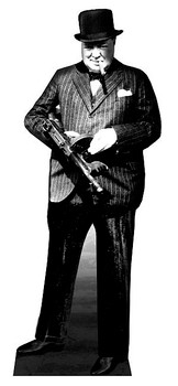Winston Churchill - Holding Tommy Gun (British Prime Minister) - Lifesize Cardboard Cutout / Standee Winston Churchill - Holding Tommy Gun (British Prime Minister) - Lifesize Cardboard Cutout / Standee