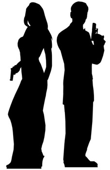 Secret Agent Male & Female Double Pack Cardboard Cutout set Secret Agent Male & Female Double Pack Cardboard Cutout set