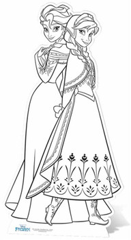 Anna and Elsa Colour In Cardboard Cutout Anna and Elsa Colour In Cardboard Cutout