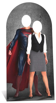 Superman and Lois Lane Stand in Cardboard Cutout Superman and Lois Lane Stand in Cardboard Cutout