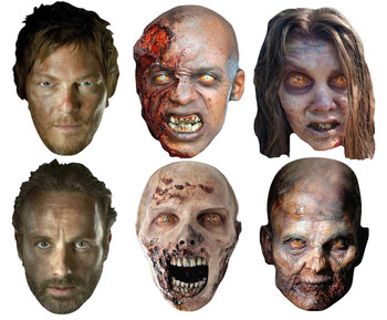 The Walking Dead Party Face Mask Varety set of 6 The Walking Dead Party Face Mask Varety set of 6