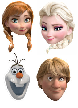 Frozen Party Face Mask Pack Of 4 - Anna, Elsa, Olaf and Kristoff Frozen Party Face Mask Pack Of 4 - Anna, Elsa, Olaf and Kristoff