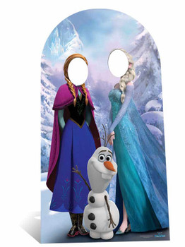 Disney Frozen Anna and Elsa with Olaf Adult Size Cardboard Stand-in Cutout / Standee Disney Frozen Anna and Elsa with Olaf Adult Size Cardboard Stand-in Cutout / Standee