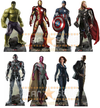 Avengers Age of Ultron Set of 8 Marvel Lifesize Cardboard Cutouts Avengers Age of Ultron Set of 8 Marvel Lifesize Cardboard Cutouts