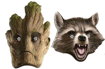 Rocket Raccoon and Groot Guardians of the Galaxy Card Mask 2 Pack Rocket Raccoon and Groot Guardians of the Galaxy Card Mask 2 Pack