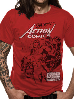 Superman Breaking Chains Retro Action Comics Official Unisex T-Shirt Superman Breaking Chains Retro Action Comics Official Unisex T-Shirt