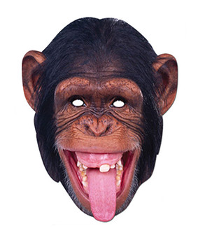 Chimpanzee Monkey Animal Card Party Face Mask Chimpanzee Monkey Animal Card Party Face Mask